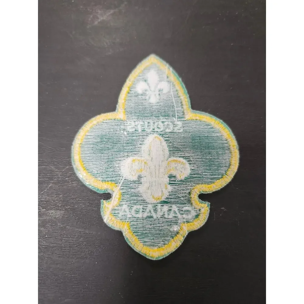 Scouts Canada Green Fleur-de-Lis Patch Embroidered Emblem Badge Uniform Crest